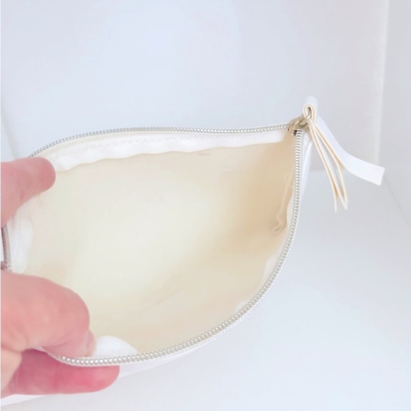 “Stay Fancy” Faux Leather w Tassel Zipper Pouch Bag • NEW Makeup Bag Pencil Case - Picture 4 of 6